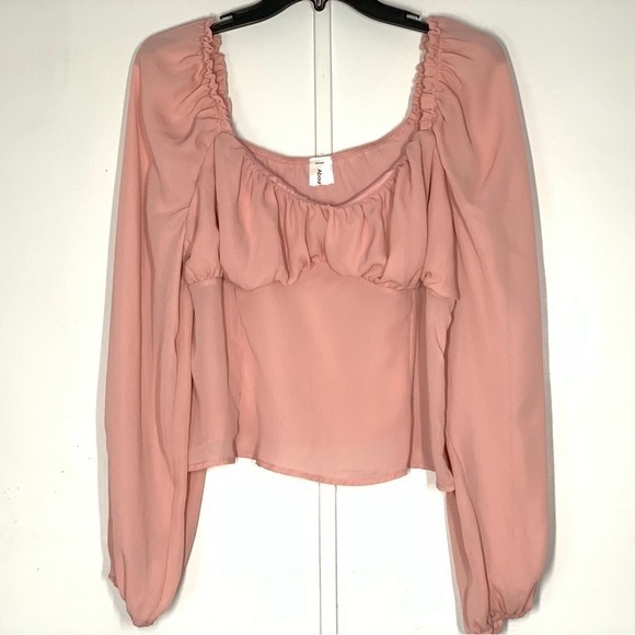 Tops - Abound Chiffon Balloon Sleeve Blouse in Peach Puff